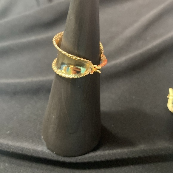 JTV vintage 18K over sterling silver polished rope design hoop earrings - Picture 4 of 8